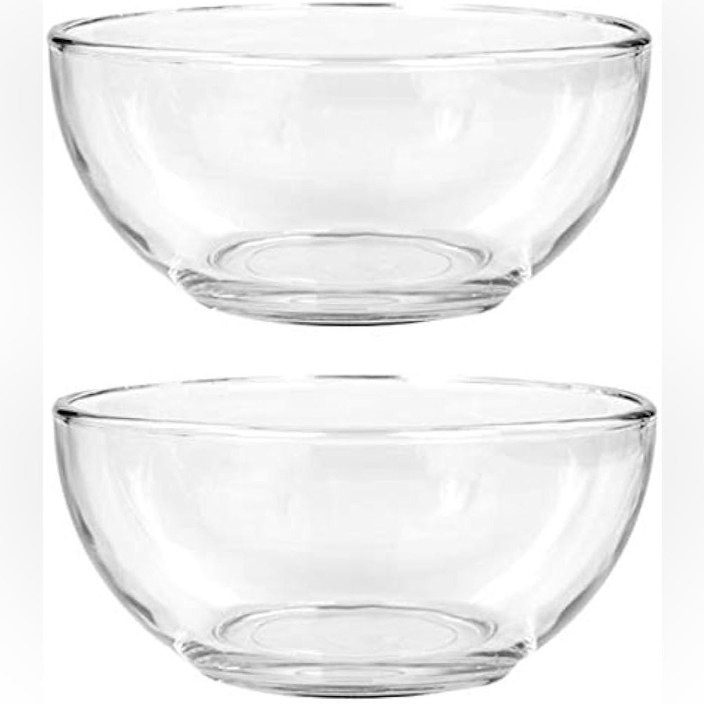VINTAGE Set of 4 Clear Glass Cereal Bowls 6”